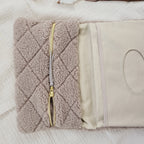 Wickeltasche Windeltasche Teddyfell beige rauten