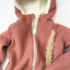 Walkjacke, Wintermantel lehmrosa / innen mit Teddystoff I Reißverschluss