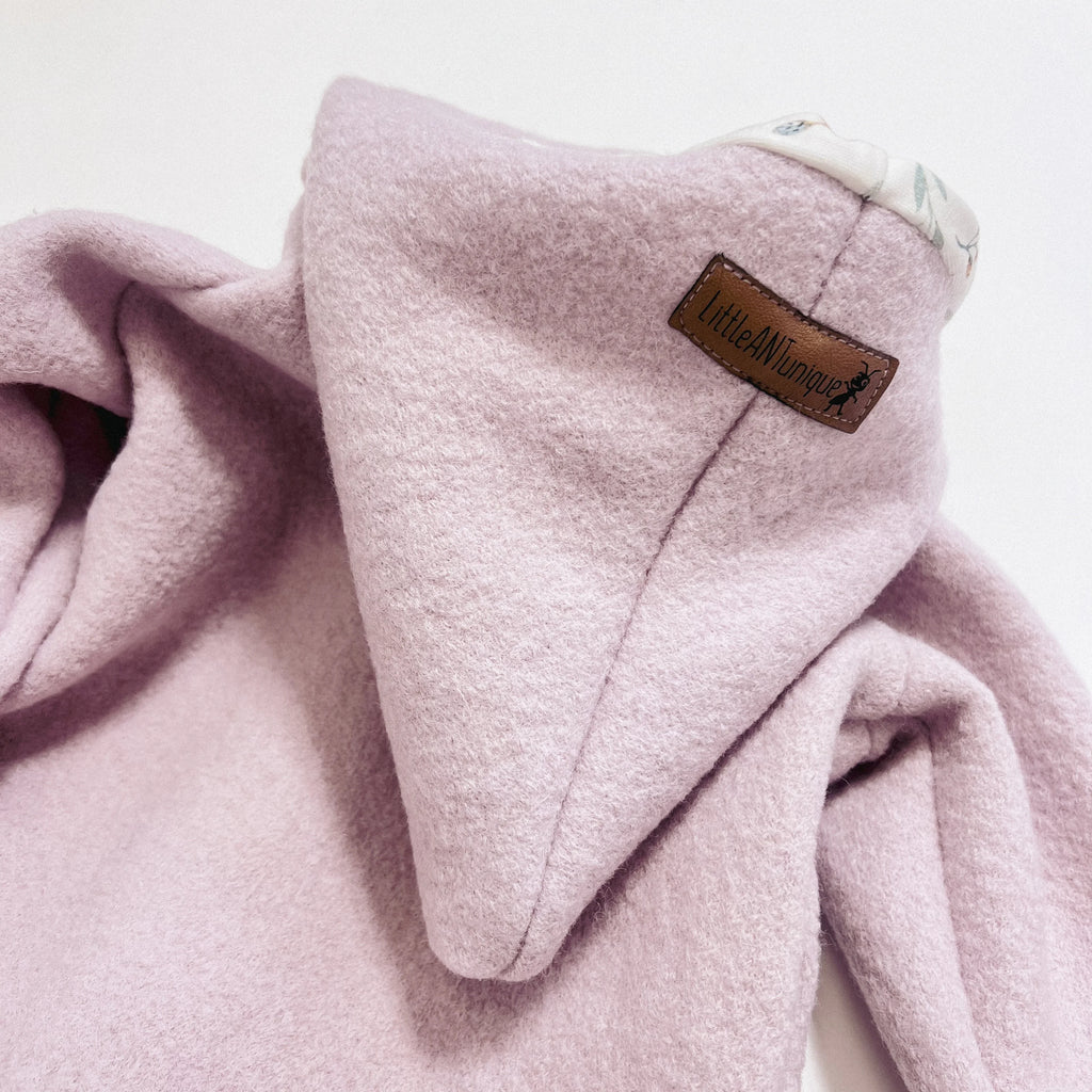 Walkjacke, Wintermantel in rosa/ innen Weidenkätzchen