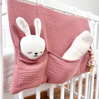 BABYBETTORGANIZER MUSSELIN LEHMROSA