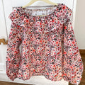 Bluse 100% Baumwolle Flowers coral