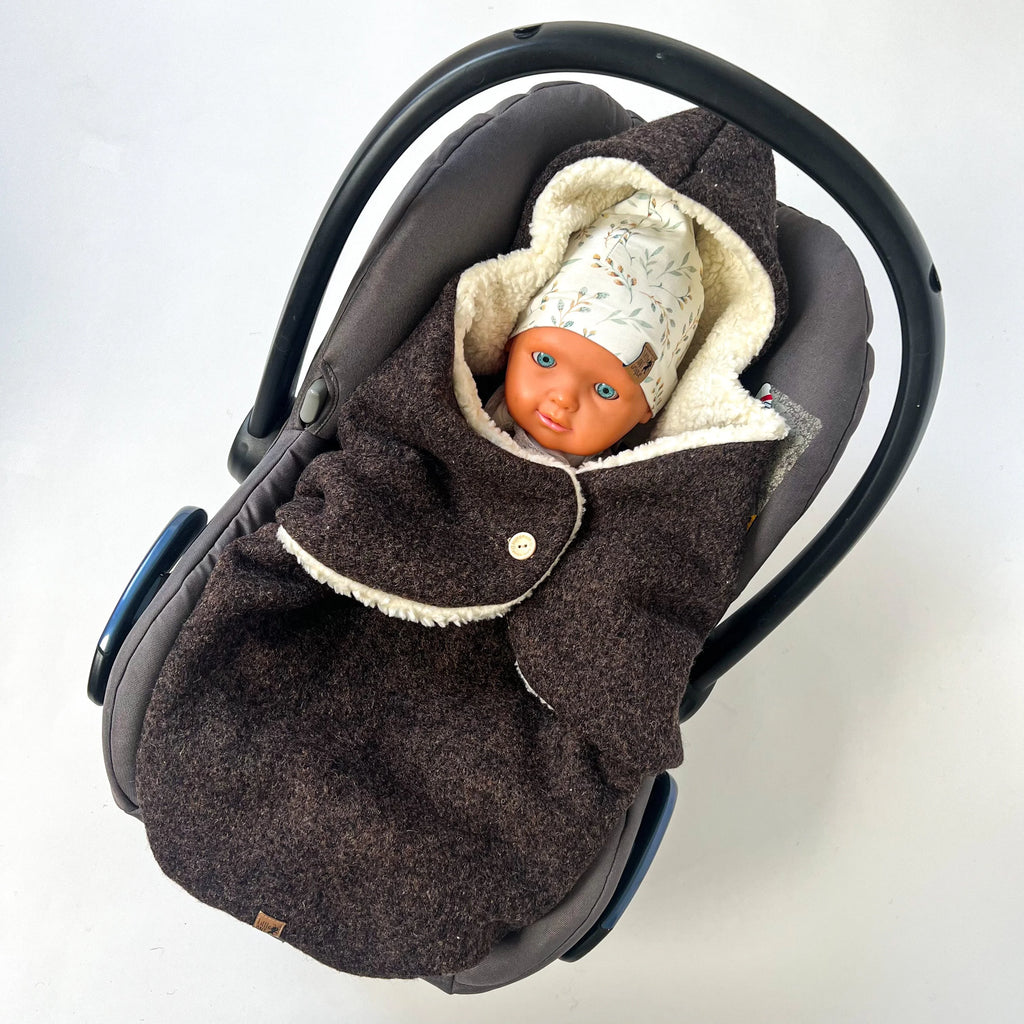 Einschlagdecke Wollwalk /Teddy braun