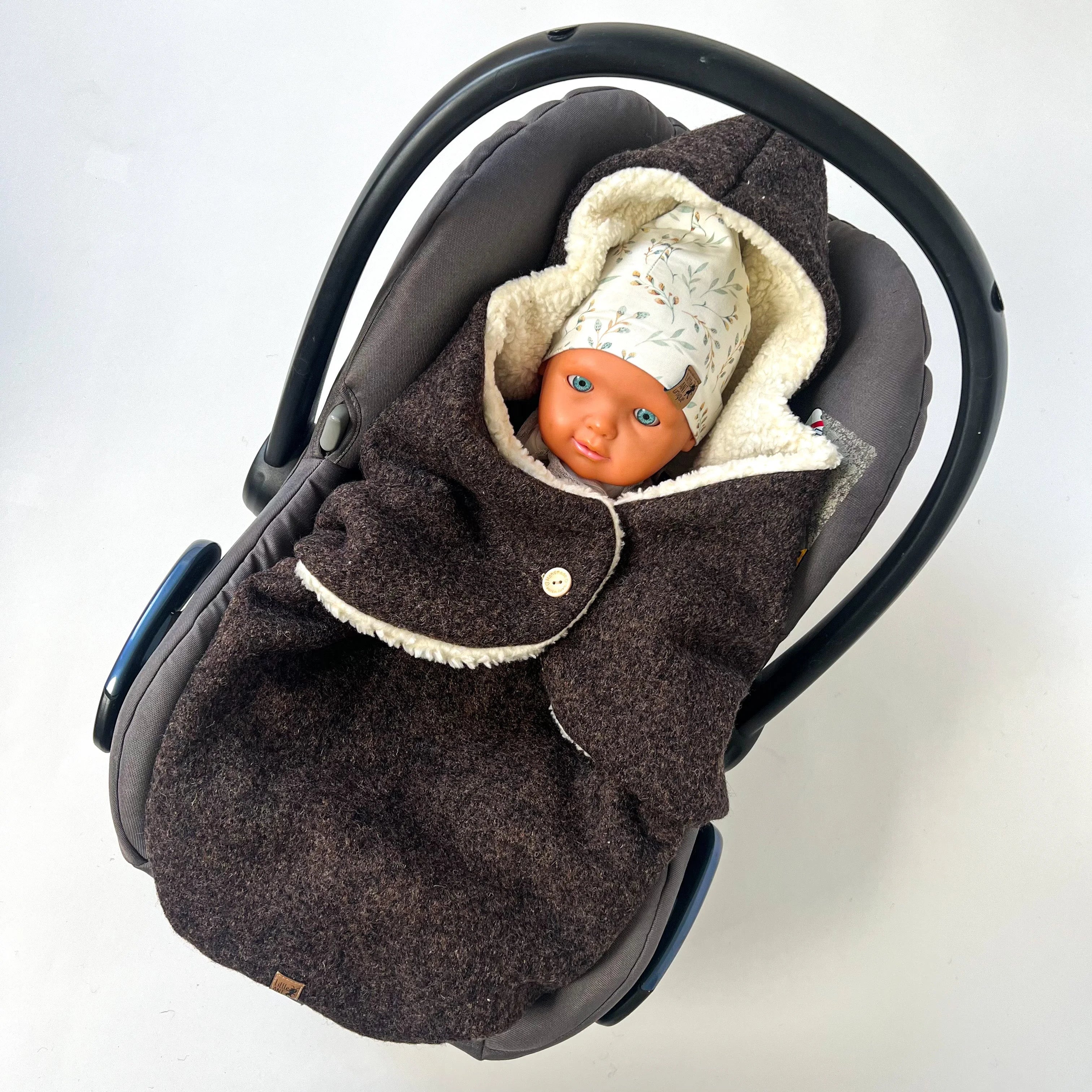 Einschlagdecke Wollwalk /Teddy braun