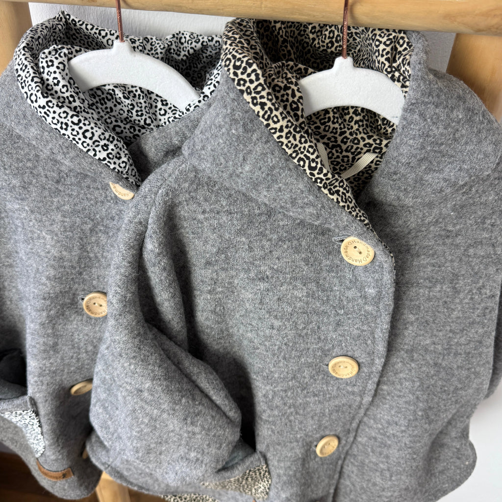 Walkjacke Oversized grau leo