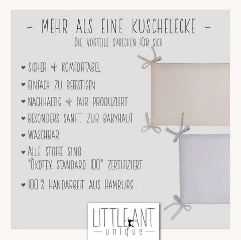 BABYBETTUMRANDUNG MUSSELIN CREME WEIß