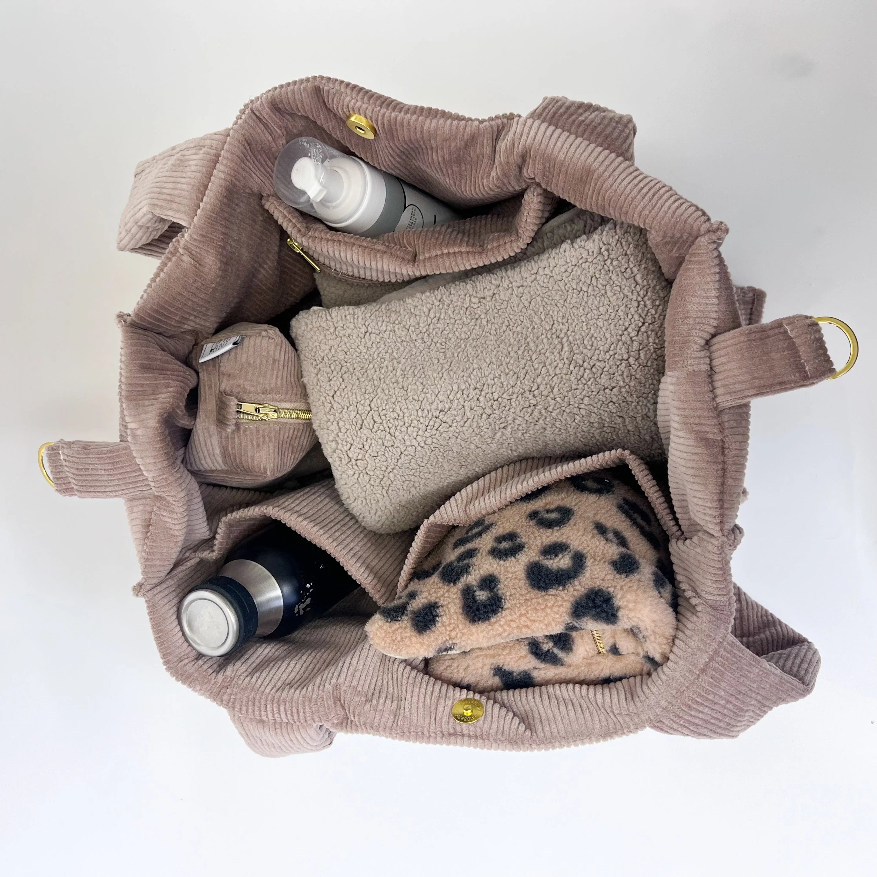 Wickeltasche I Shopper I Cord taupe I Mommy Bag