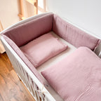 BABYBETTUMRANDUNG WAFFELPIQUE ROSA