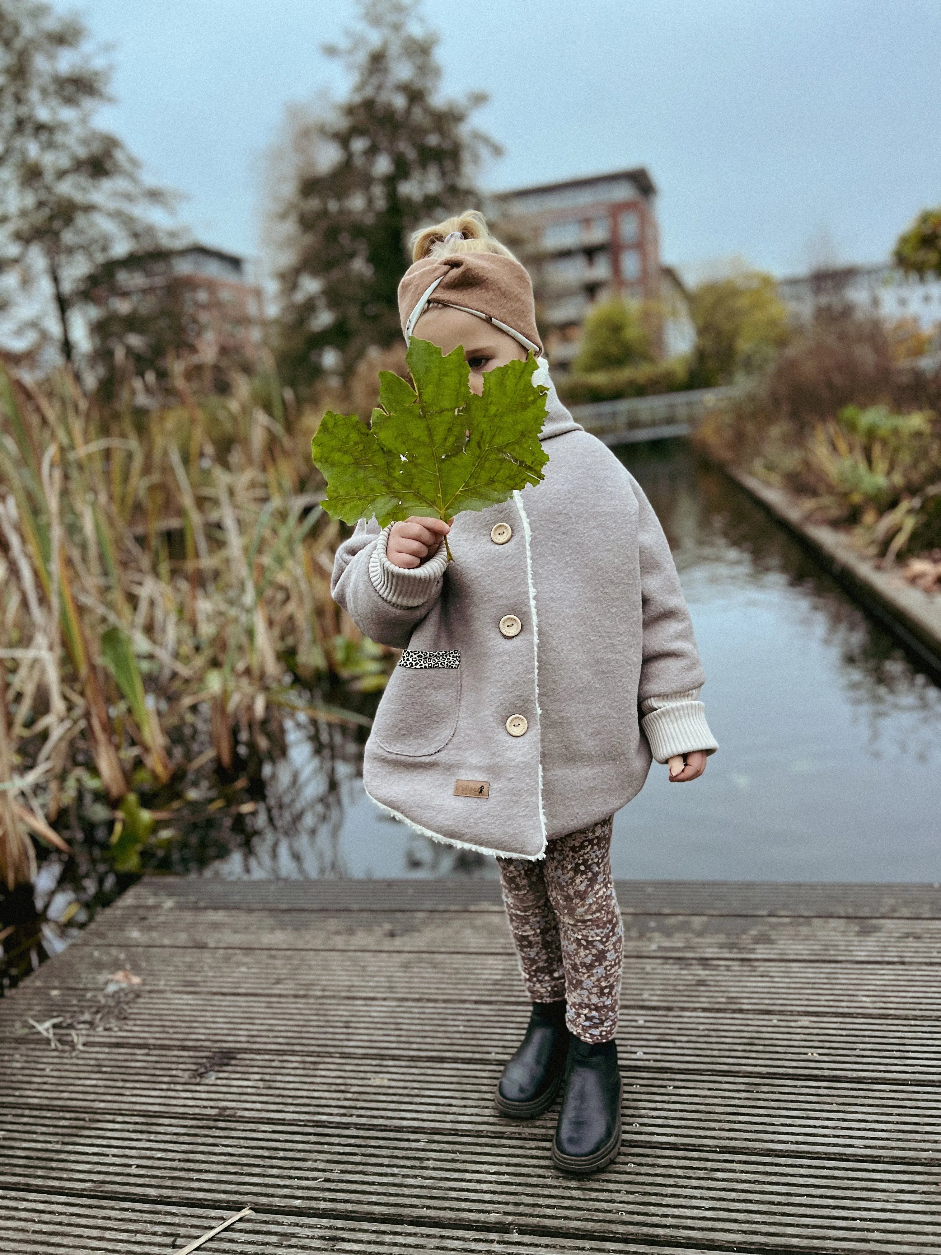 Walkjacke Oversized Taupe mit Teddyfell