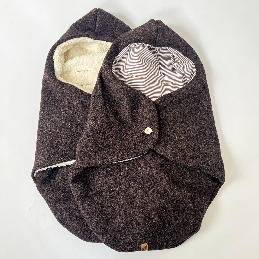 Einschlagdecke Wollwalk /Teddy braun