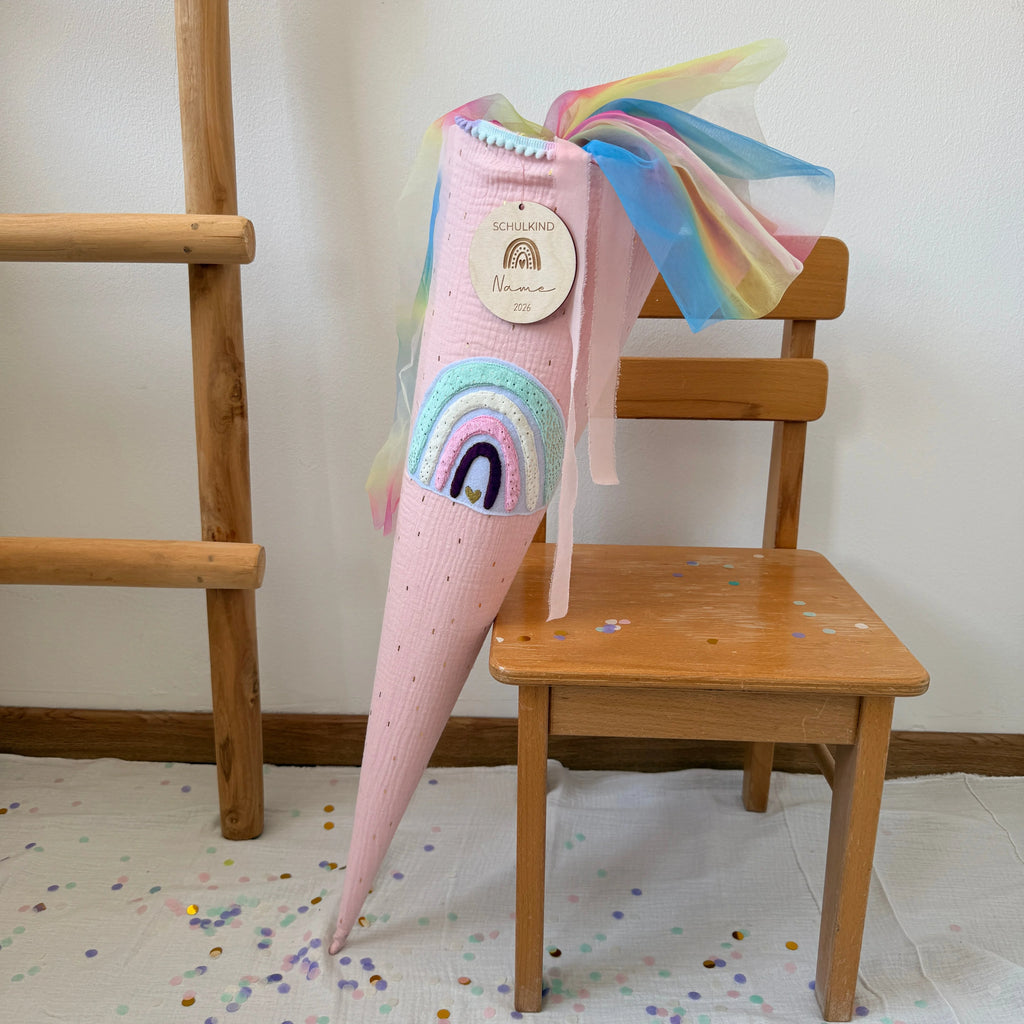SCHULTÜTE ROSA GLITZER RAINBOW