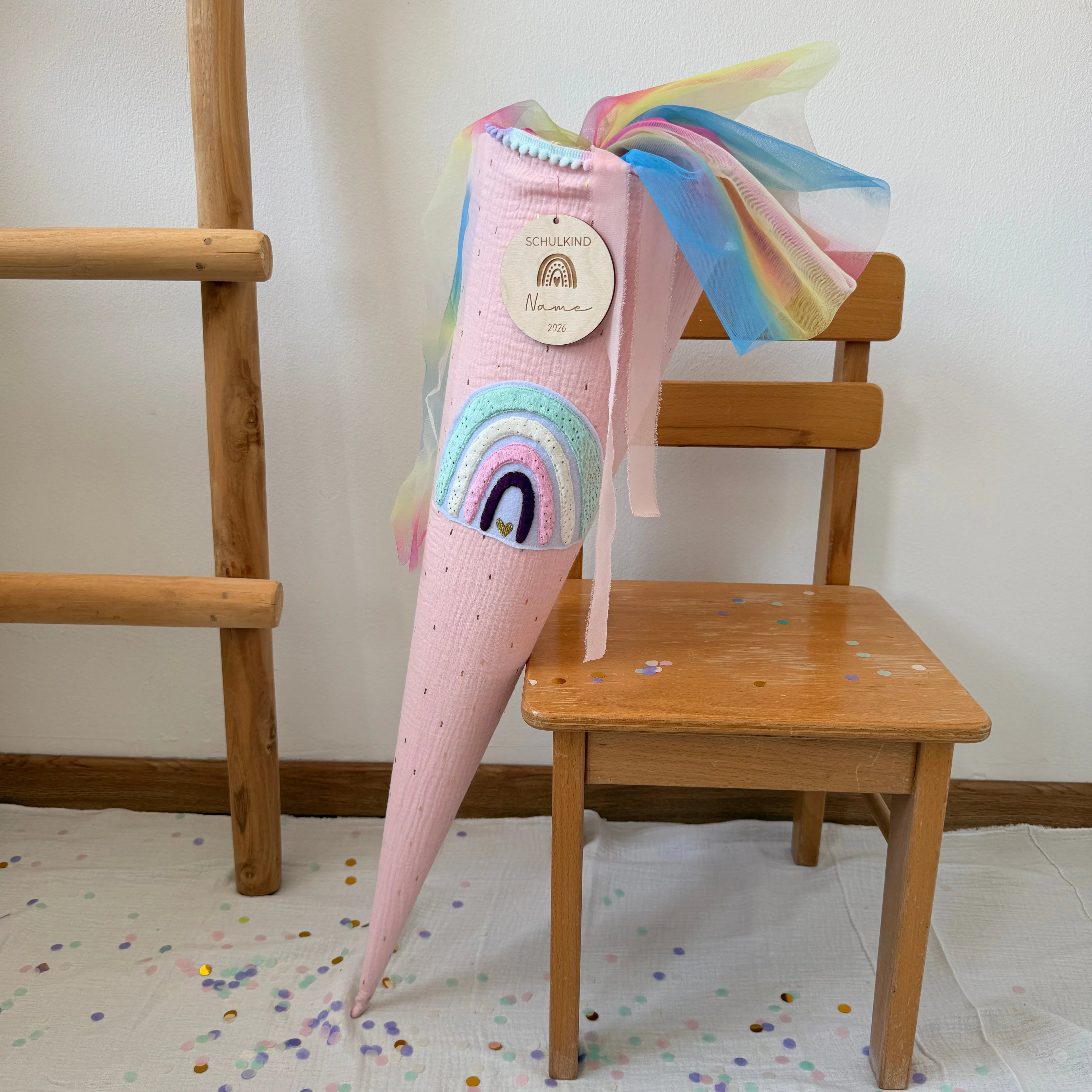 SCHULTÜTE ROSA GLITZER RAINBOW