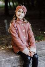 Walkjacke, Wintermantel lehmrosa / innen mit Teddystoff I Reißverschluss