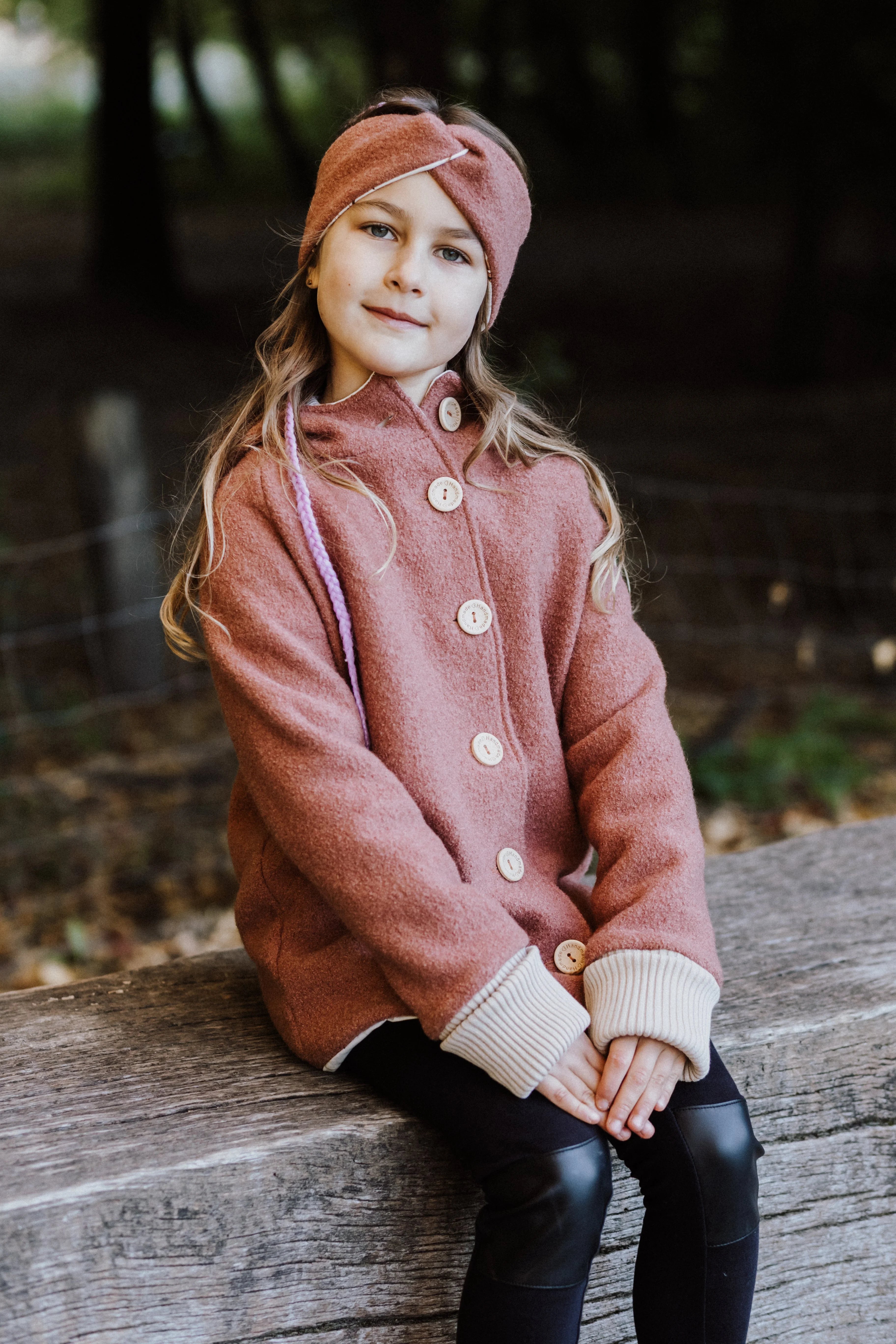 Walkjacke, Wintermantel lehmrosa / innen mit Teddystoff I Reißverschluss