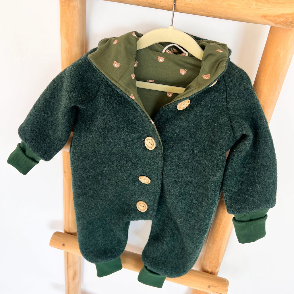 Walkoverall, Winteroverall Grün/Bärchen