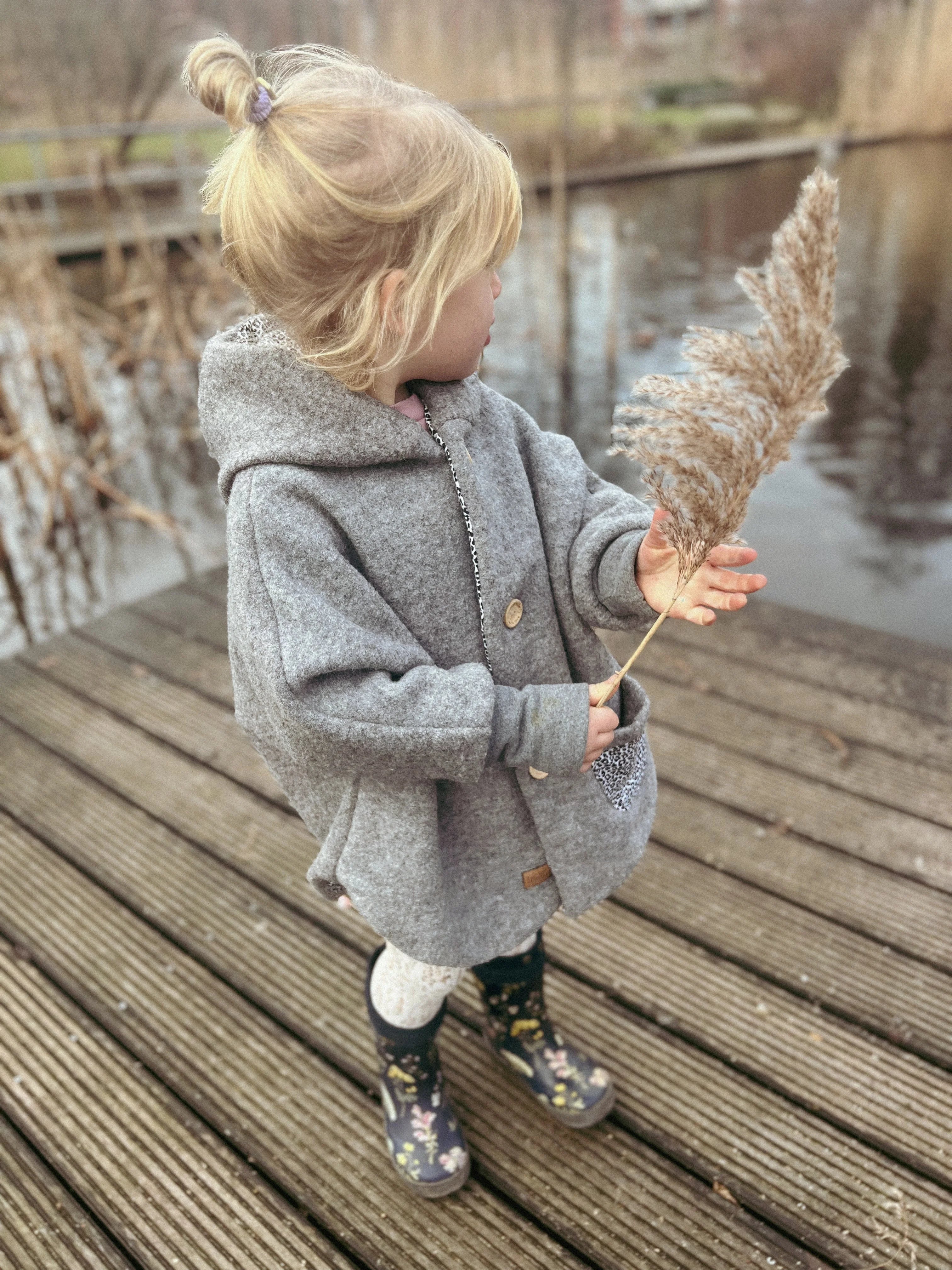 Walkjacke Oversized grau leo