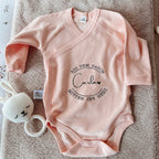 Babybody "mitten ins Herz" aus Biobaumwolle mit Wunschnamen
