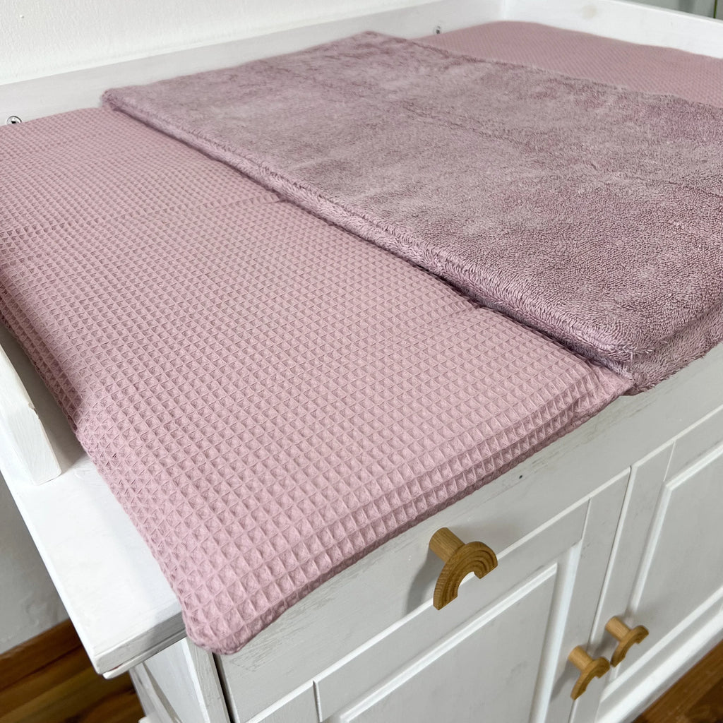 WICKELTISCHAUFLAGE WAFFELPIQUE ROSA