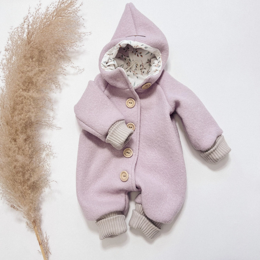 Walkoverall, Winteroverall in rosa/ innen Weidenkätzchen