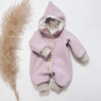 Walkoverall, Winteroverall in rosa/ innen Weidenkätzchen