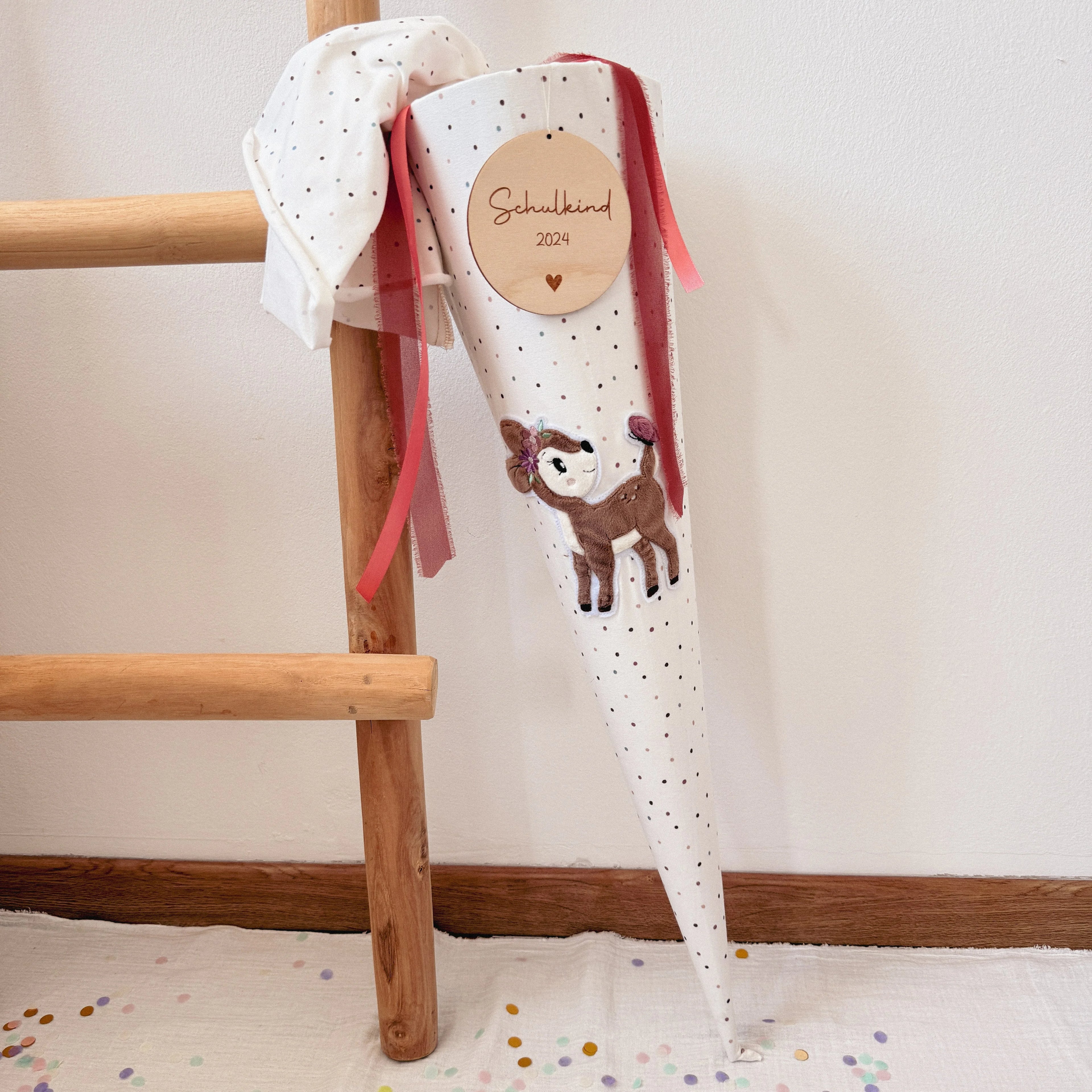 SCHULTÜTE REH BUNTE PUNKTE