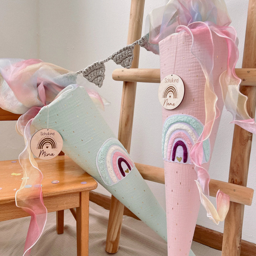 SCHULTÜTE ROSA GLITZER RAINBOW