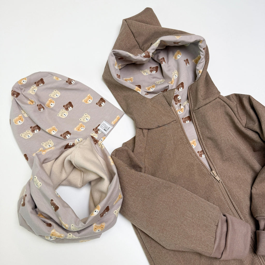 Softshelloverall Taupe Bärchen