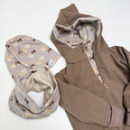 Softshelloverall Taupe Bärchen