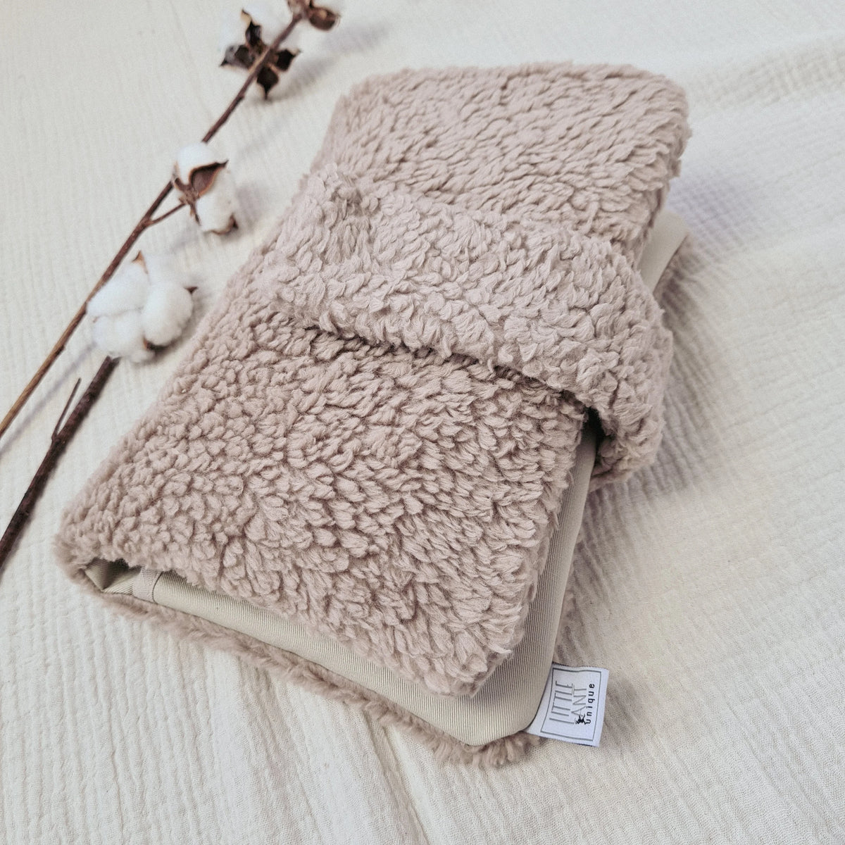 Wickeltasche Windeltasche Teddyfell beige