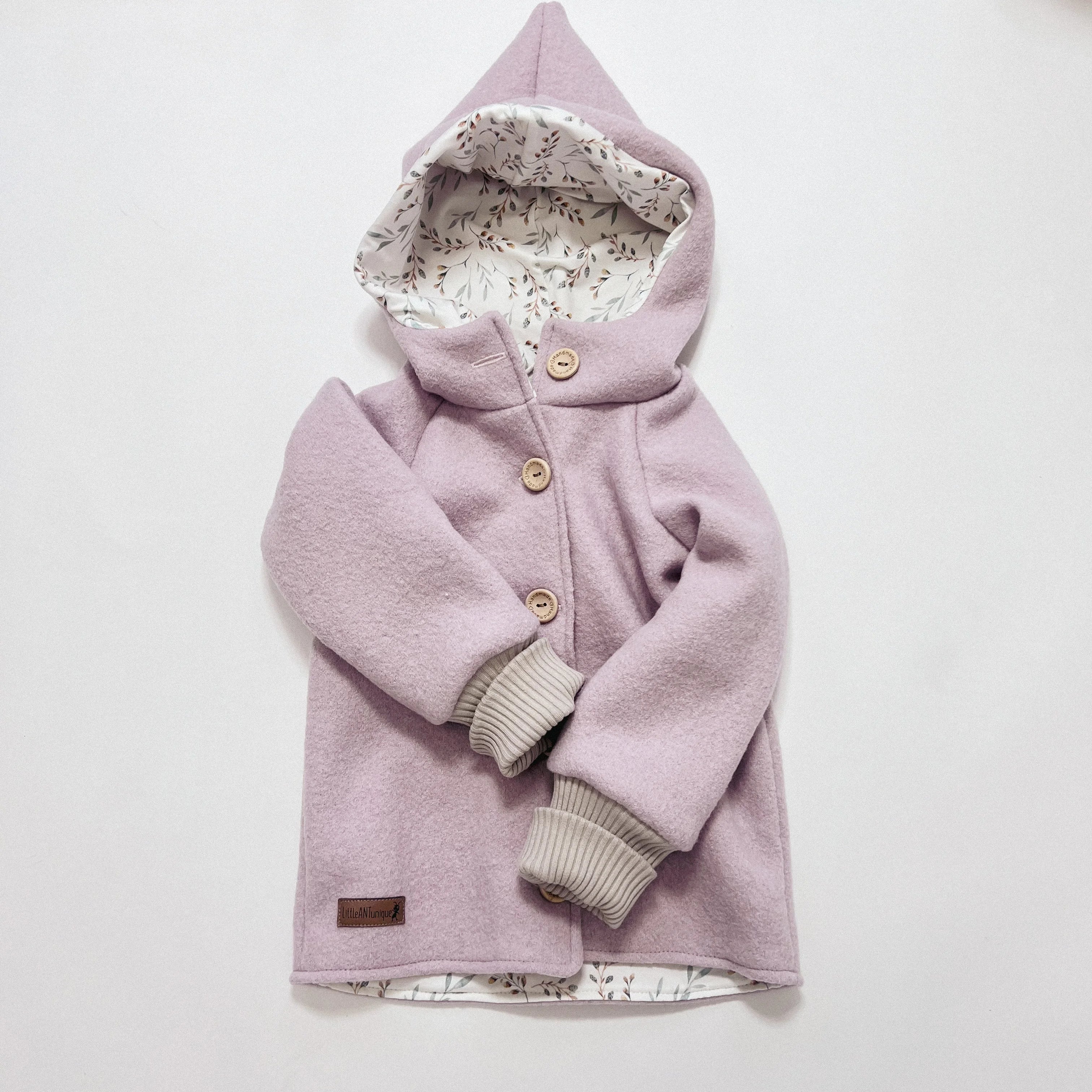 Walkjacke, Wintermantel in rosa/ innen Weidenkätzchen