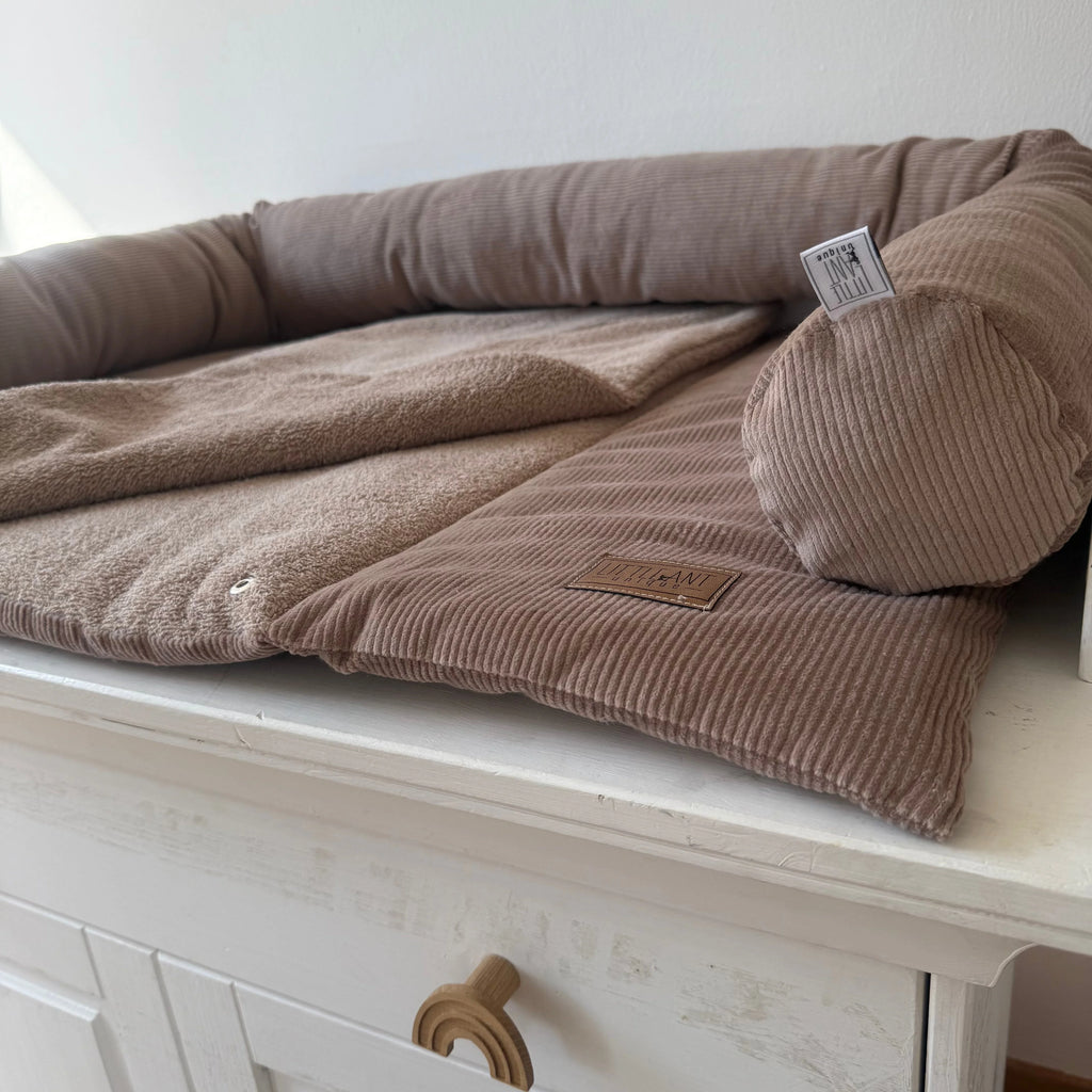 WICKELTISCHAUFLAGE CORD TAUPE