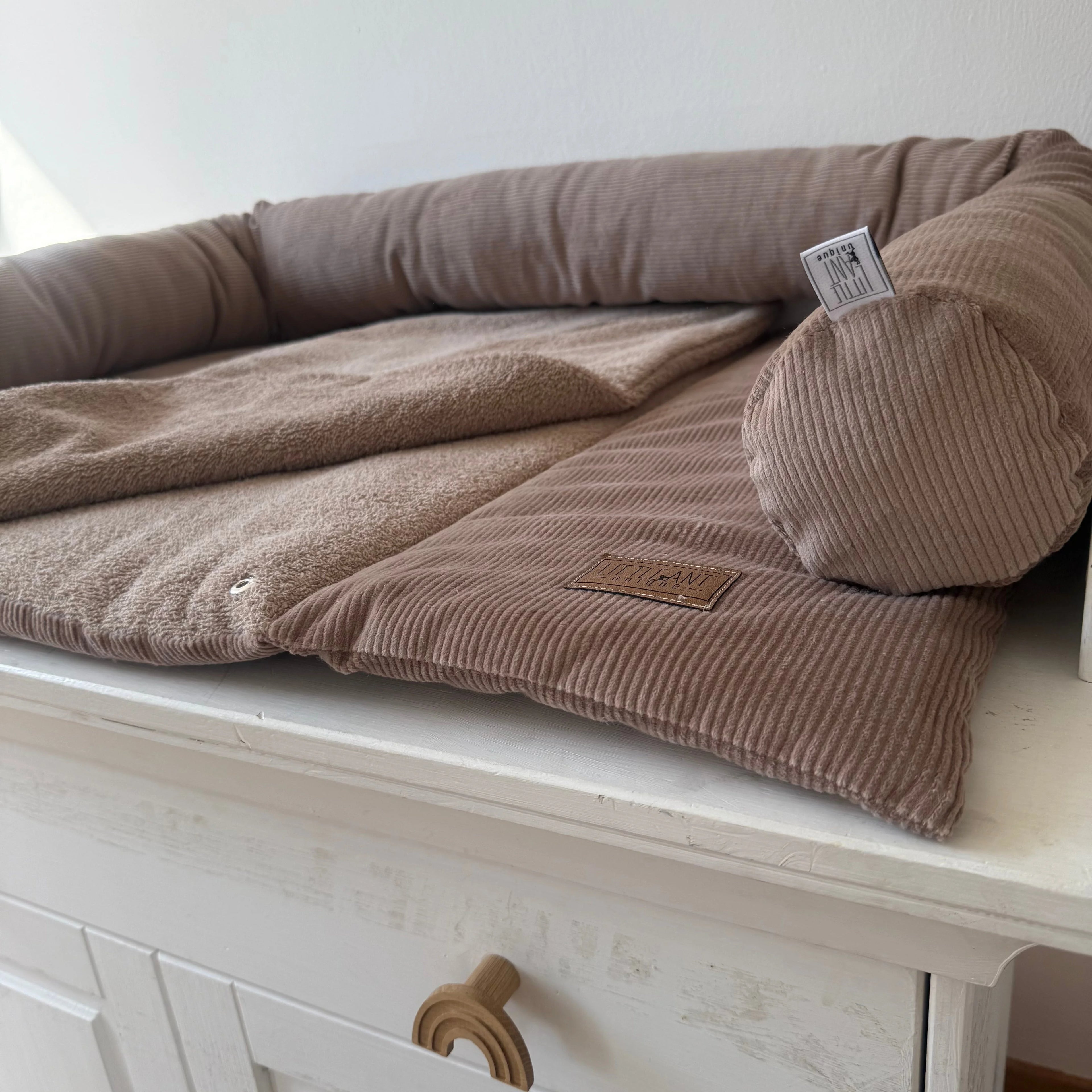 WICKELTISCHAUFLAGE CORD TAUPE