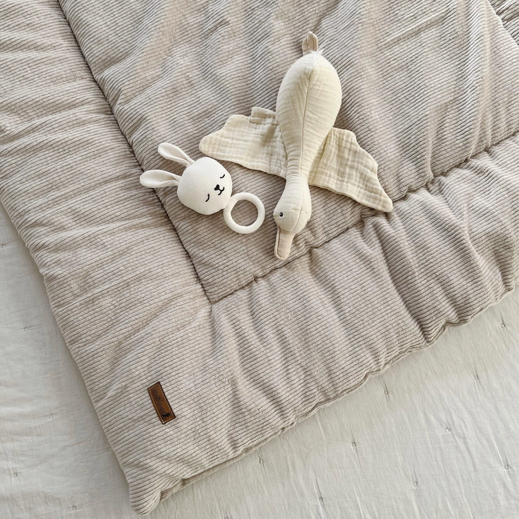 Krabbeldecke Spielunterlage Laufgittereinlage Cord beige