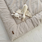 Krabbeldecke Spielunterlage Laufgittereinlage Cord beige