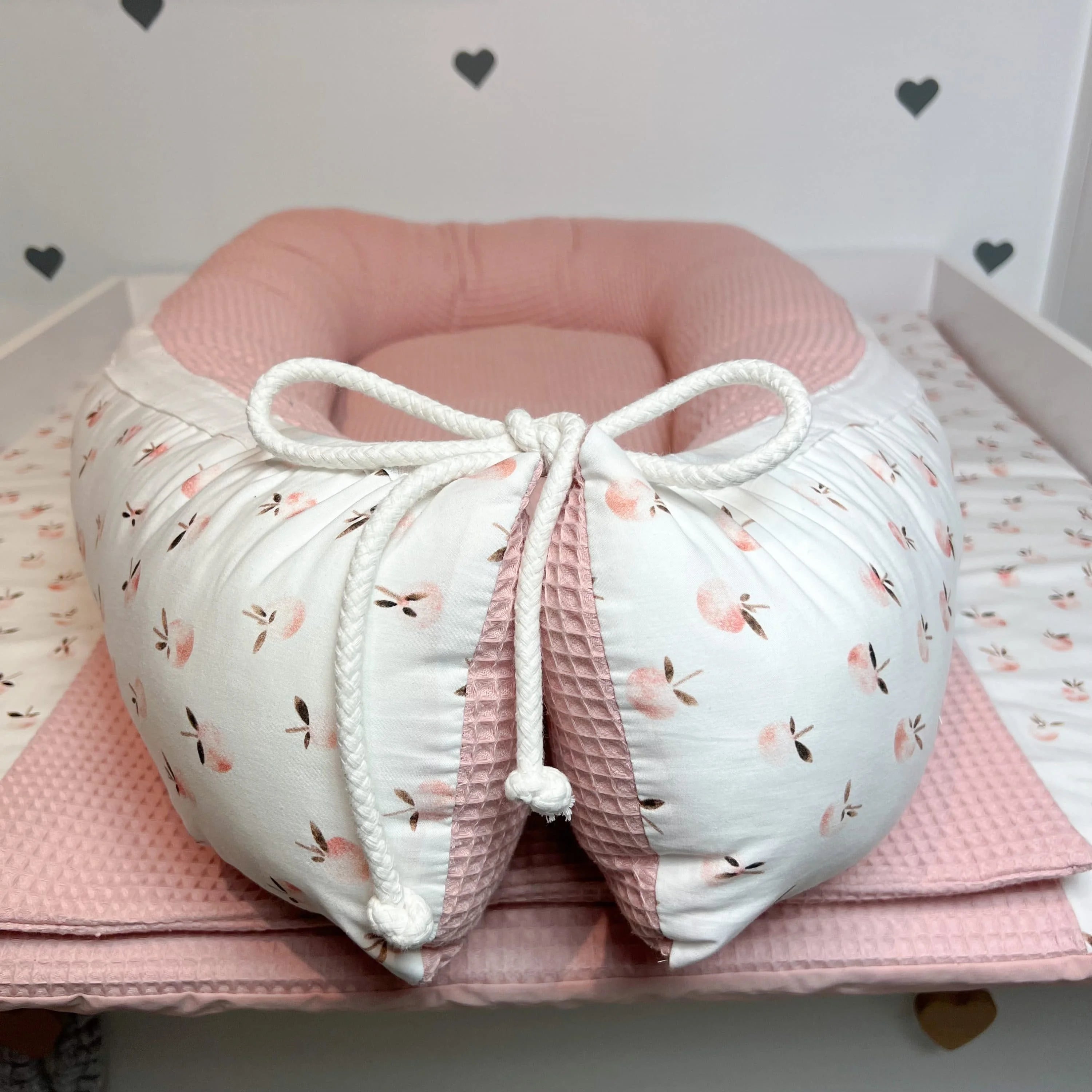 Nestchen Pfirsiche Waffelpiqué rosa