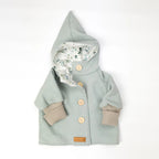 Walkjacke, Wintermantel in mint/ innen Eukalyptus oder Weidenkätzchen