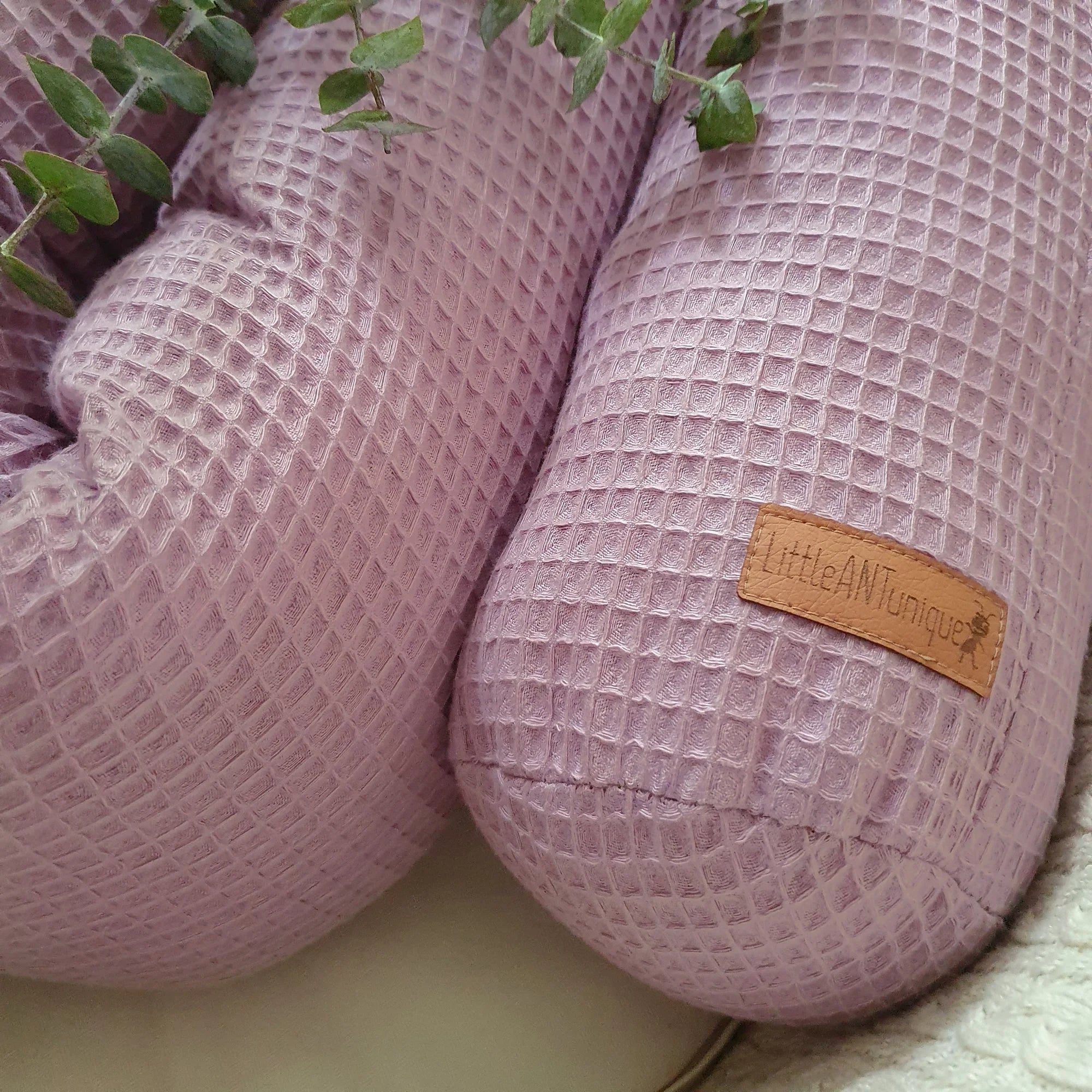 Bettschlange, Wickeltischumrandung Waffelpiqué rosa