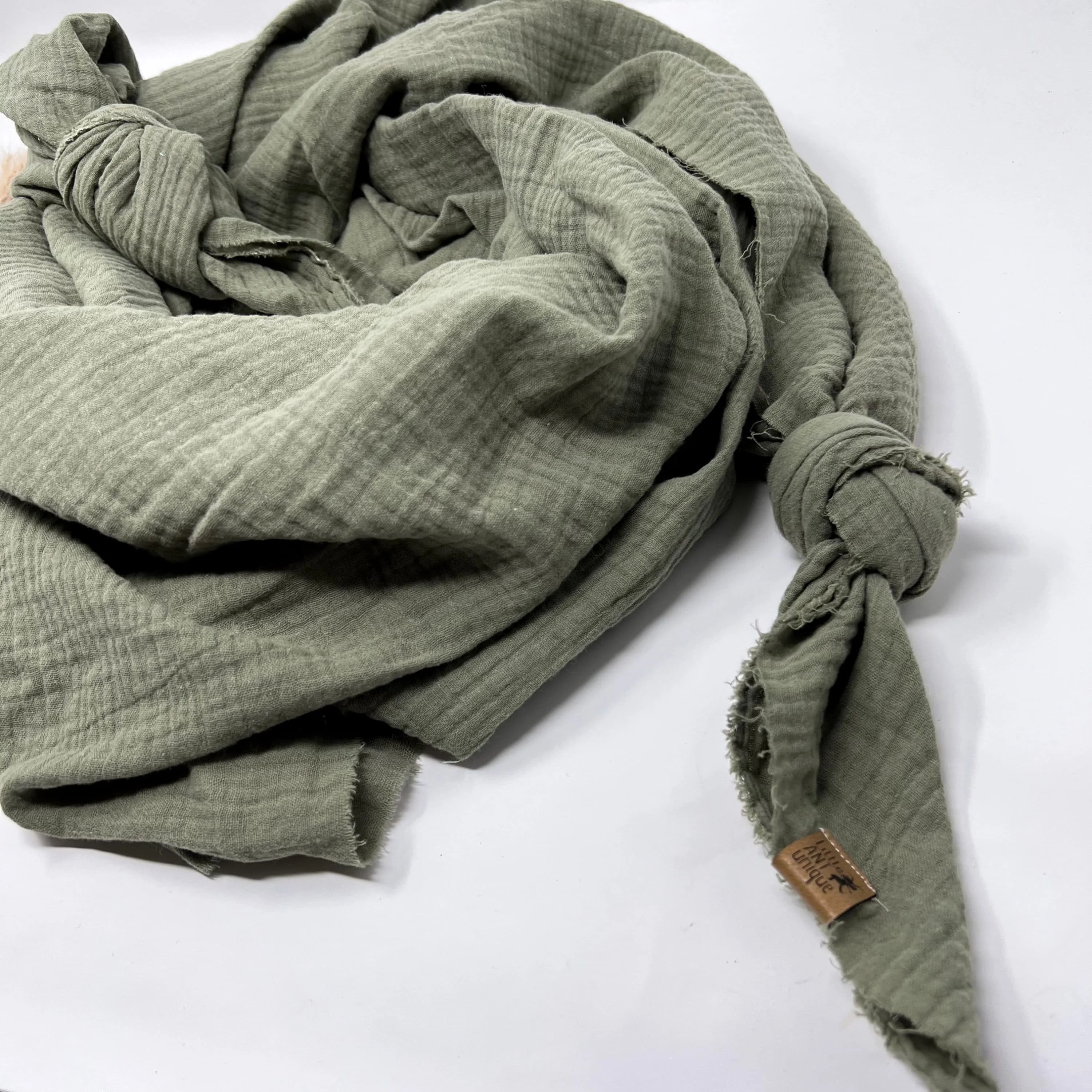 Halstuch, Spucktuch, Schnuffeltuch Musselin oliv