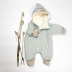 Walkoverall, Winteroverall mint/ innen mit kuscheligem Teddystoff