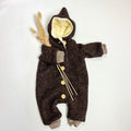 Walkoverall, Winteroverall in braun mit Teddystoff gefüttert