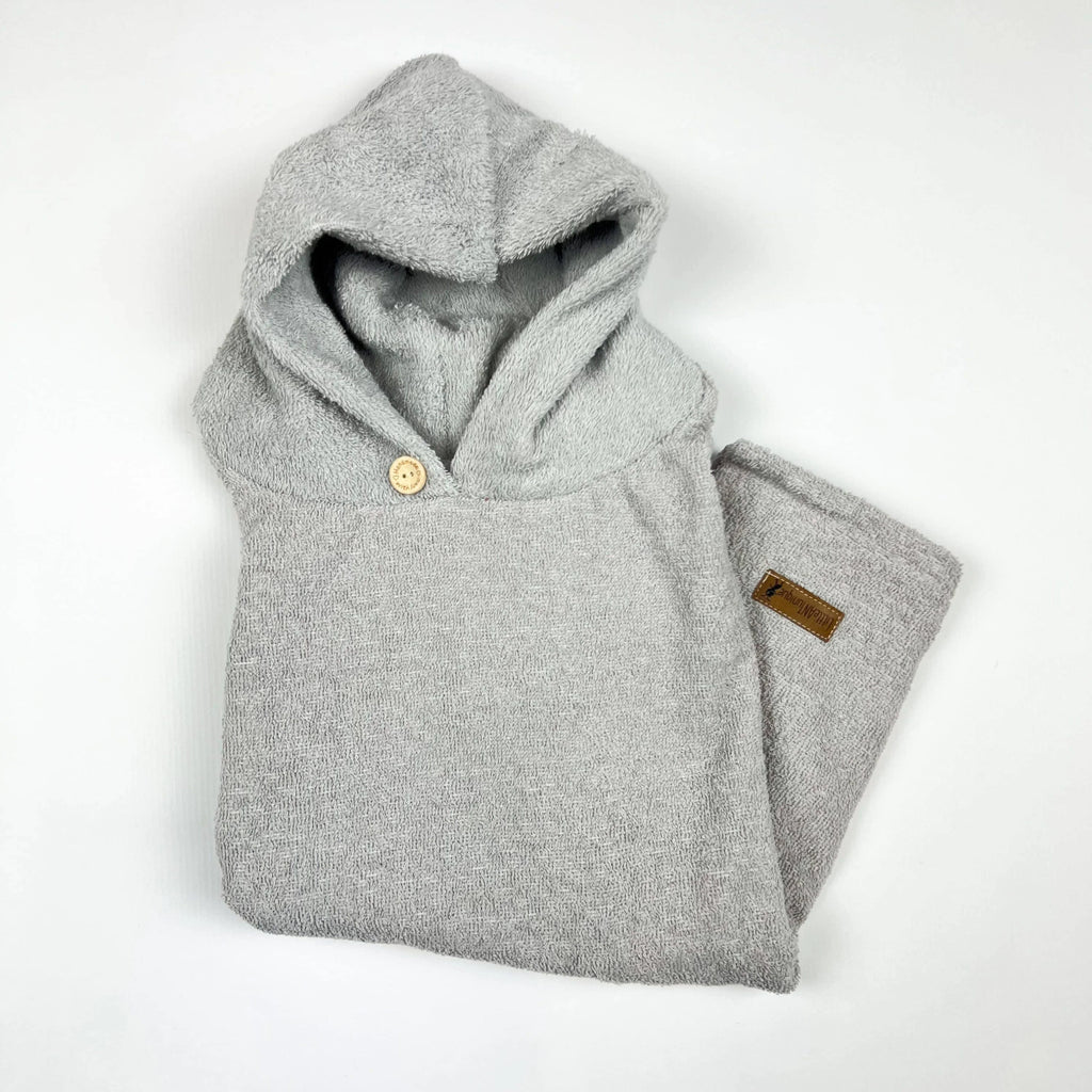 Poncho Badeponcho Frottee hellgrau