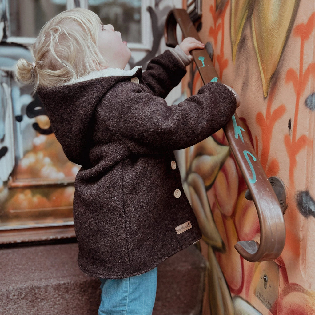 Walkjacke, Wintermantel braun/ innen mit kuscheligem Teddystoff