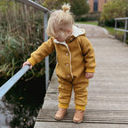 Walkoverall, Winteroverall ocker/ innen mit kuscheligem Teddystoff