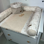 Bettschlange, Wickeltischumrandung Drygras mit Frottee beige