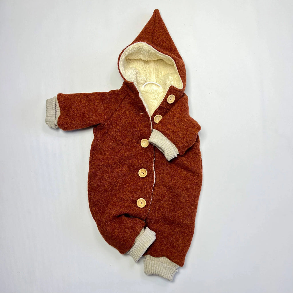 Walkoverall, Winteroverall rost/ innen mit kuscheligem Teddystoff