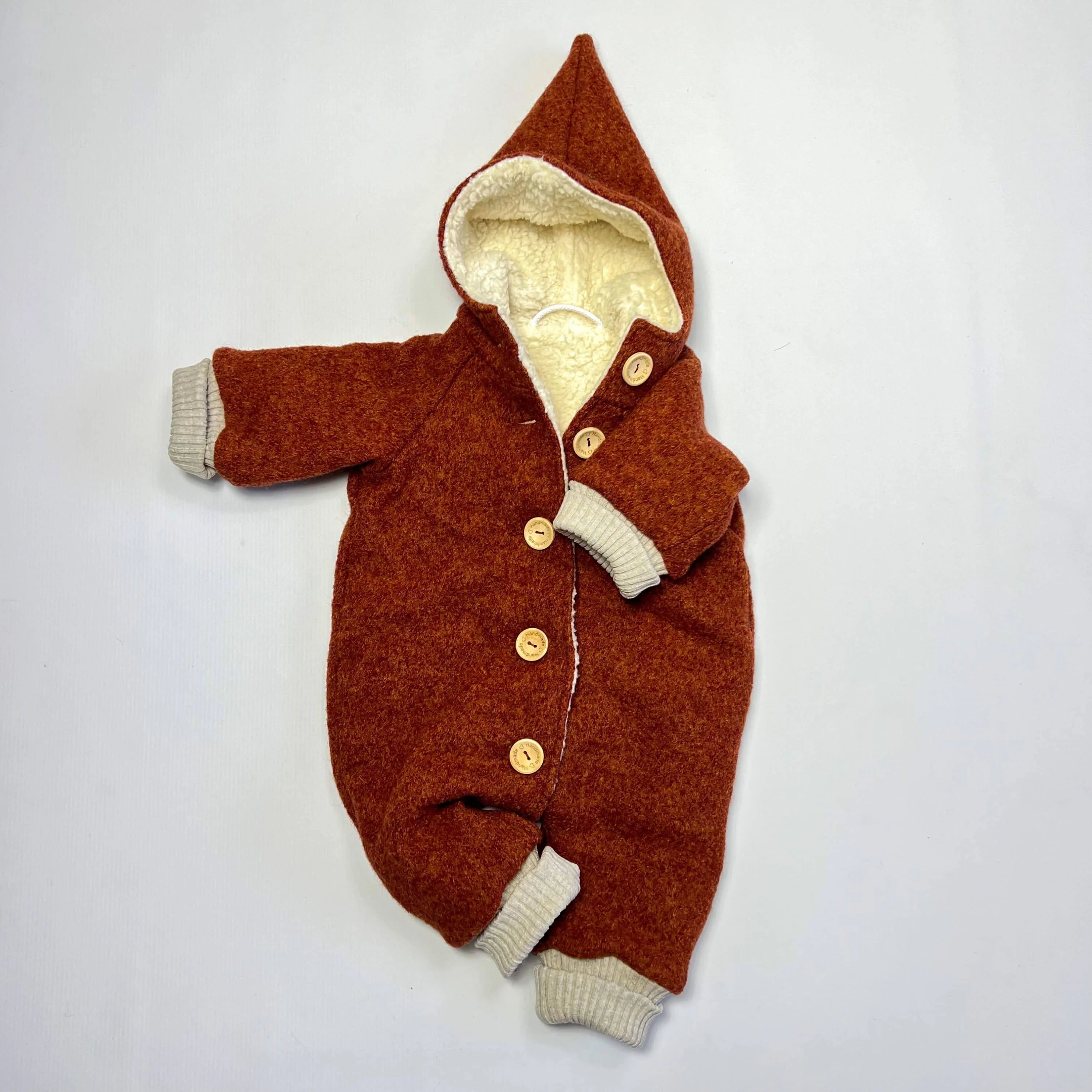 Walkoverall, Winteroverall rost/ innen mit kuscheligem Teddystoff