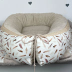 Nestchen Federn mit Frottee beige