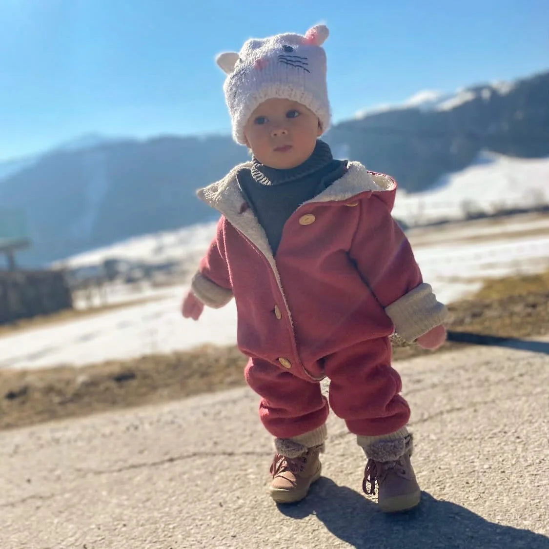 Walkoverall, Winteroverall beere/ innen mit kuscheligem Teddystoff