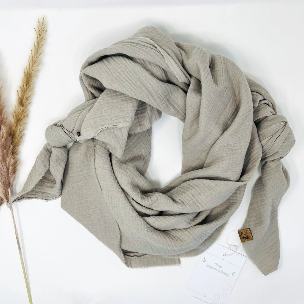 Halstuch, Spucktuch, Schnuffeltuch Musselin beige