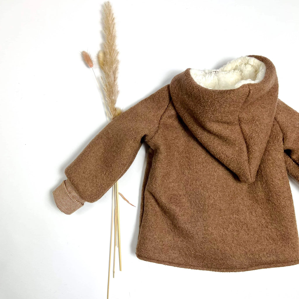 Walkjacke, Wintermantel camel/ innen mit kuscheligem Teddystoff