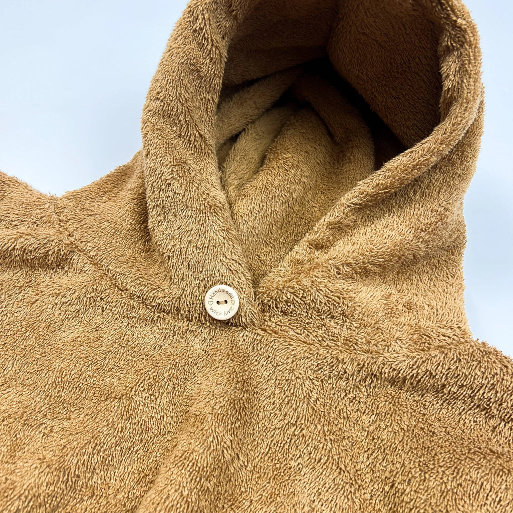 Poncho Badeponcho Frottee camel
